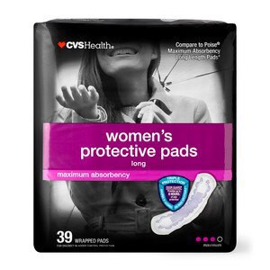 slide 1 of 1, Cvs Health Women's Protective Pads Maximum Absorbency, Long, 39 Ct, 1 ct
