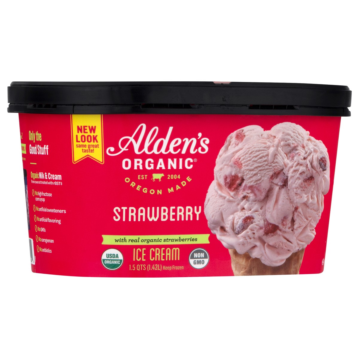 slide 2 of 9, Aldens Organic Organic Strawberry Ice Cream, 48 fl oz