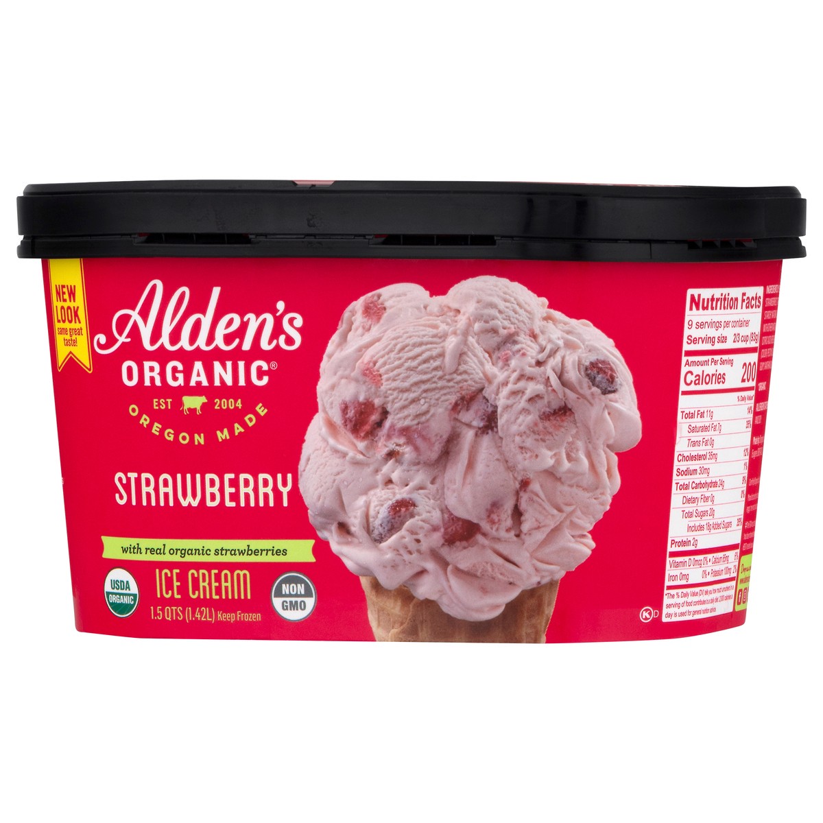 slide 3 of 9, Aldens Organic Organic Strawberry Ice Cream, 48 fl oz