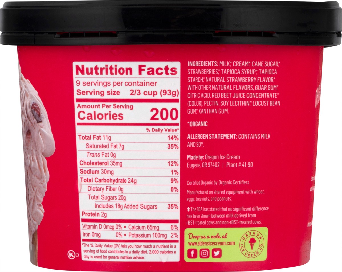 slide 8 of 9, Aldens Organic Organic Strawberry Ice Cream, 48 fl oz