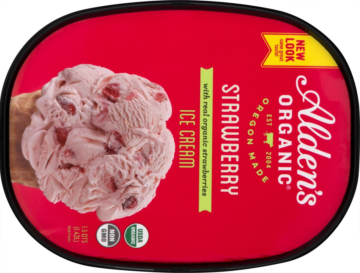 slide 9 of 9, Aldens Organic Organic Strawberry Ice Cream, 48 fl oz