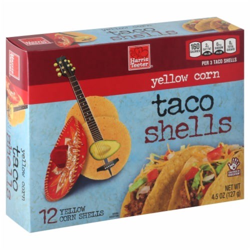 slide 1 of 1, Harris Teeter Taco Shells - Yellow Corn, 4.5 oz