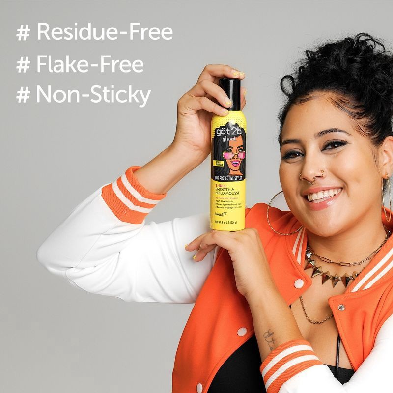 slide 2 of 10, Got2B Glued Smooth & Hold Hair Mousse - 8oz, 8 oz