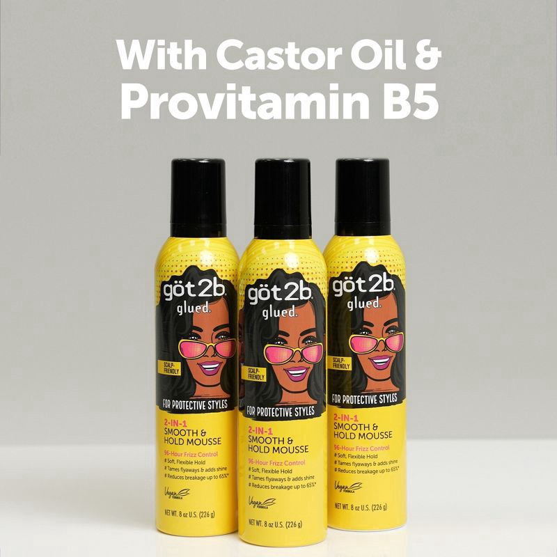 slide 4 of 10, Got2B Glued Smooth & Hold Hair Mousse - 8oz, 8 oz