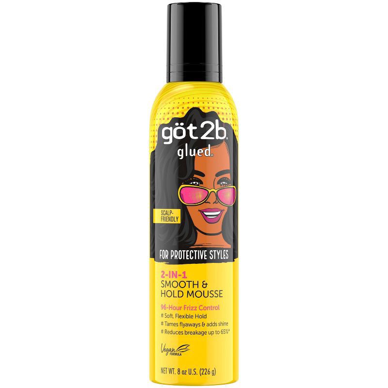 slide 1 of 10, Got2B Glued Smooth & Hold Hair Mousse - 8oz, 8 oz