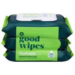 Goodwipes Flushable Botanical Bliss Scent Wipes - 150 ct