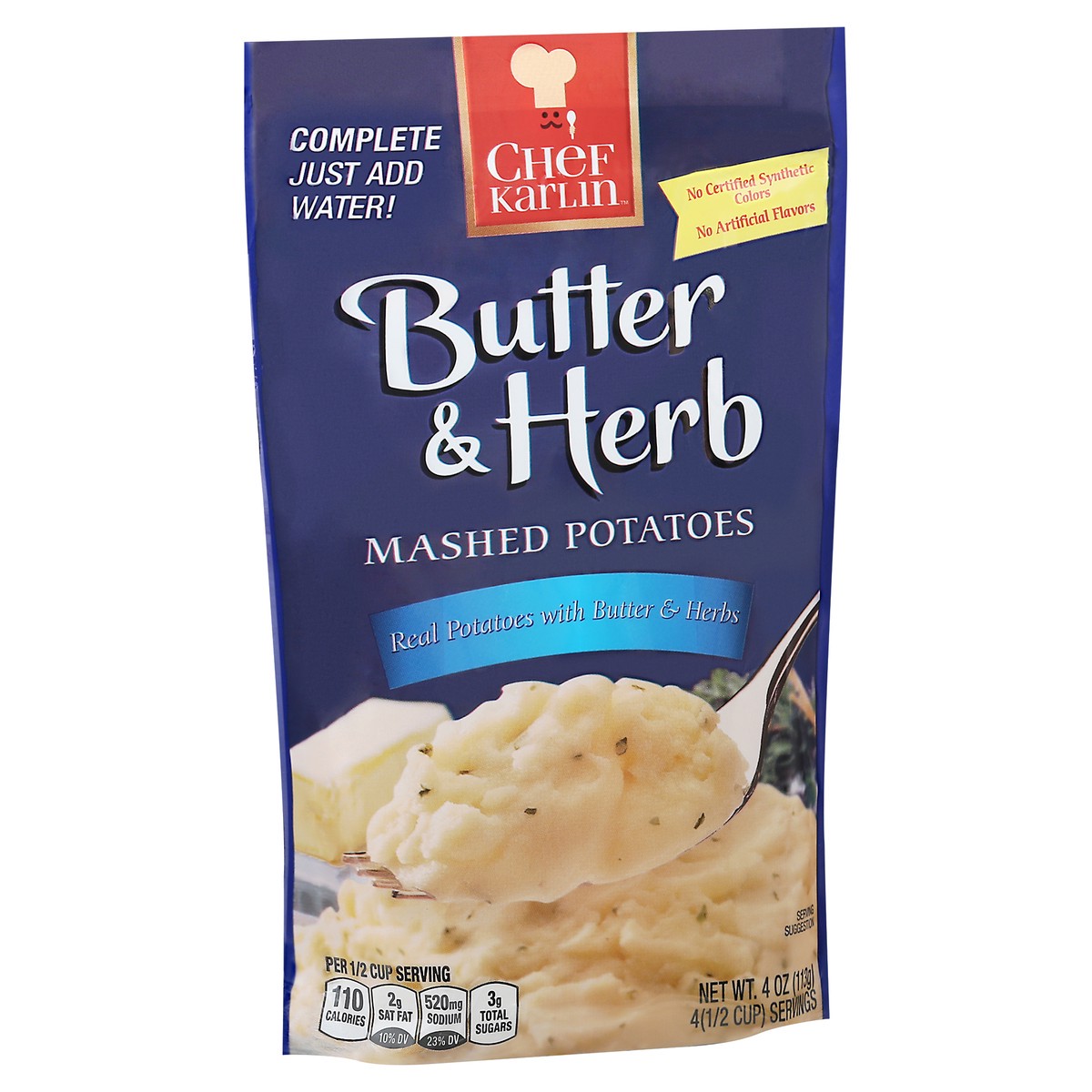 slide 12 of 14, Karlin Foods Chef Karlin Butter & Herb Mashed Potatoes 4 oz, 4 oz