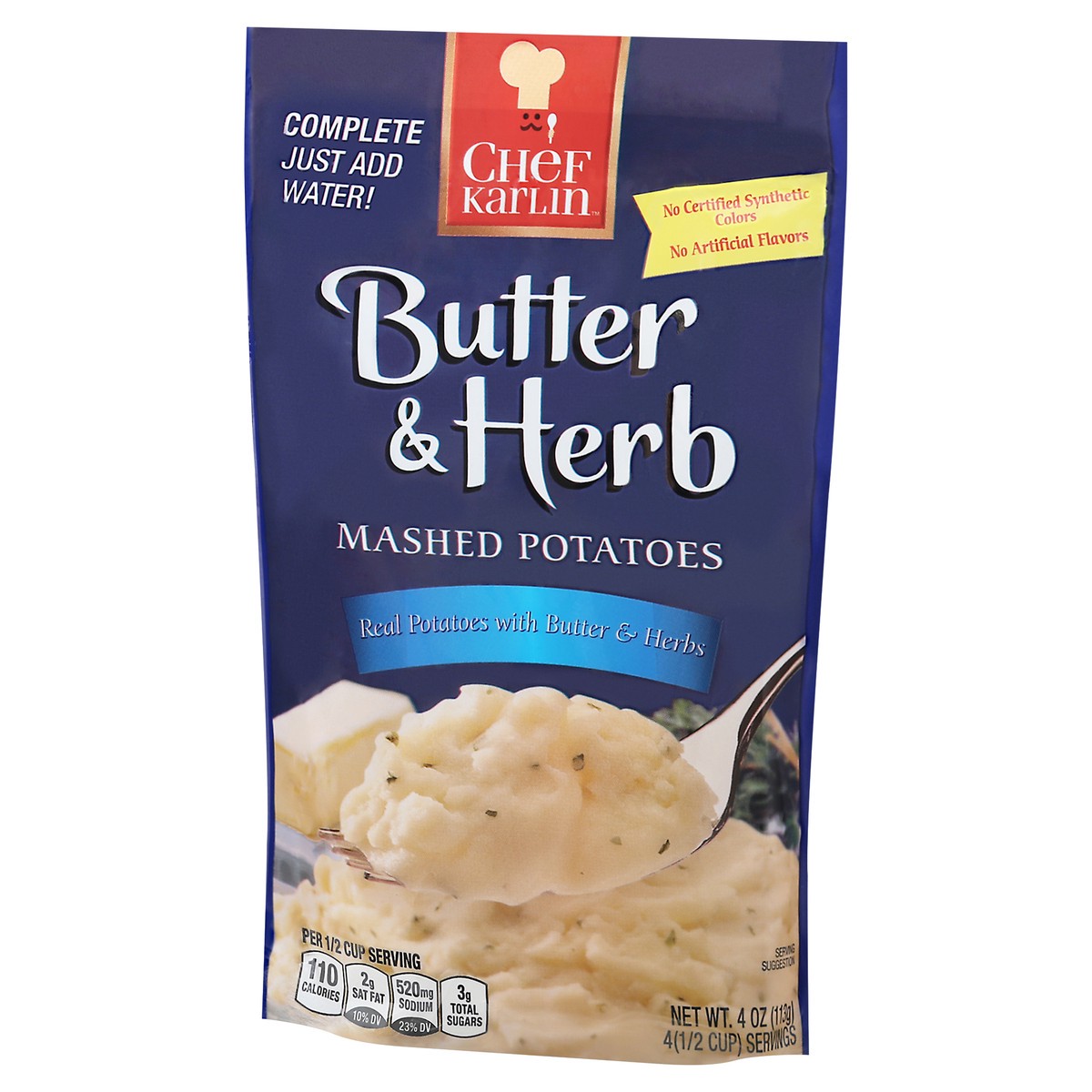 slide 13 of 14, Karlin Foods Chef Karlin Butter & Herb Mashed Potatoes 4 oz, 4 oz