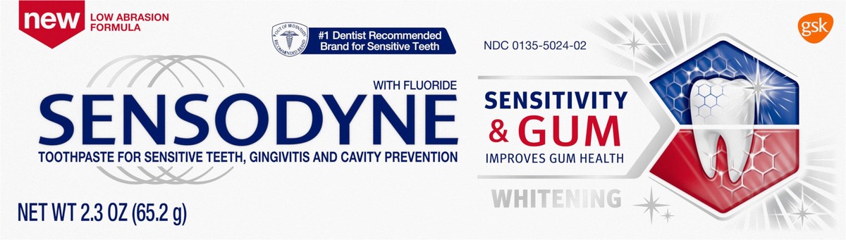 slide 10 of 13, Sensodyne Sensitivity & Gum Teeth Whitening Sensitive Toothpaste - 2.3 Ounces, 2.3 oz