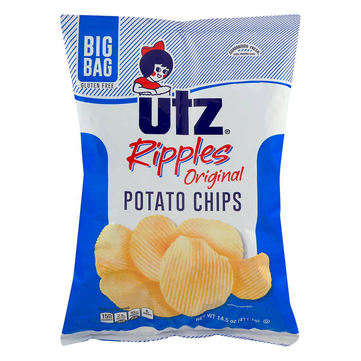 slide 13 of 13, Utz Ripples Big Bag Original Potato Chips 14.5 oz, 16 oz