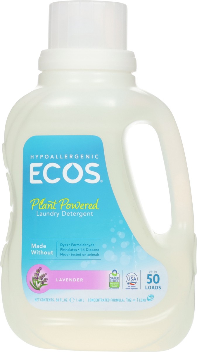 slide 11 of 11, ECOS Plant Powered Lavender Laundry Detergent 50 fl oz, 50 oz