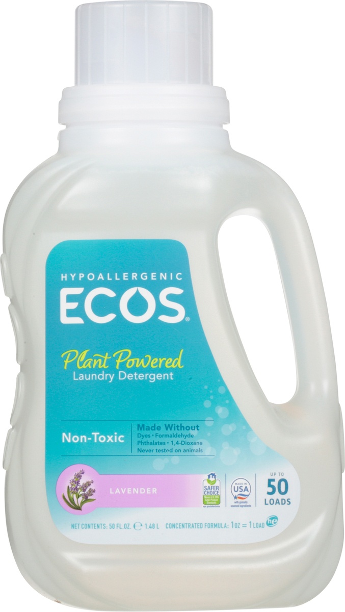 slide 8 of 10, ECOS Laundry Detergent, With Built-In Fabric Softener, 2X Ultra, Lavender, 50 oz