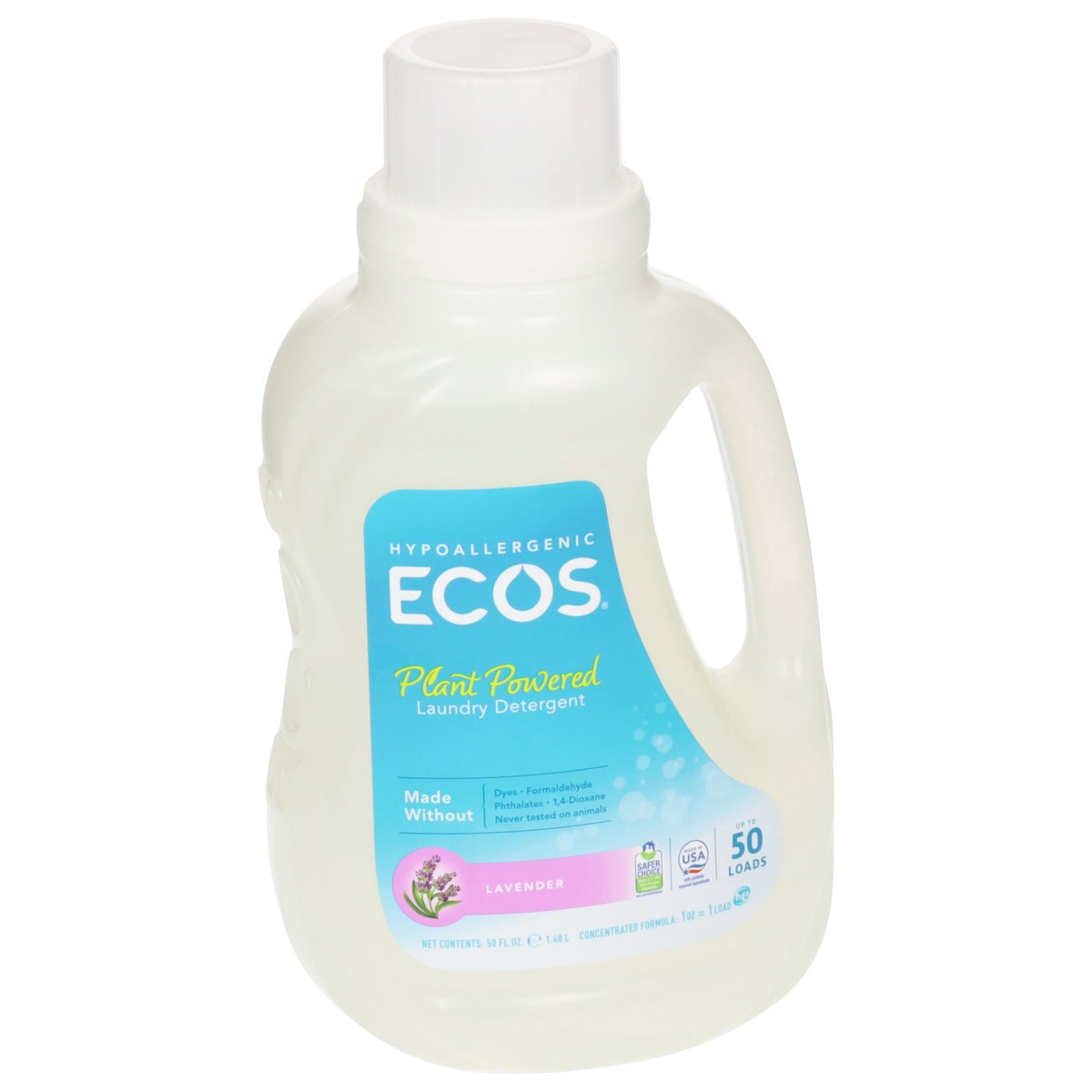 slide 10 of 11, ECOS Plant Powered Lavender Laundry Detergent 50 fl oz, 50 oz