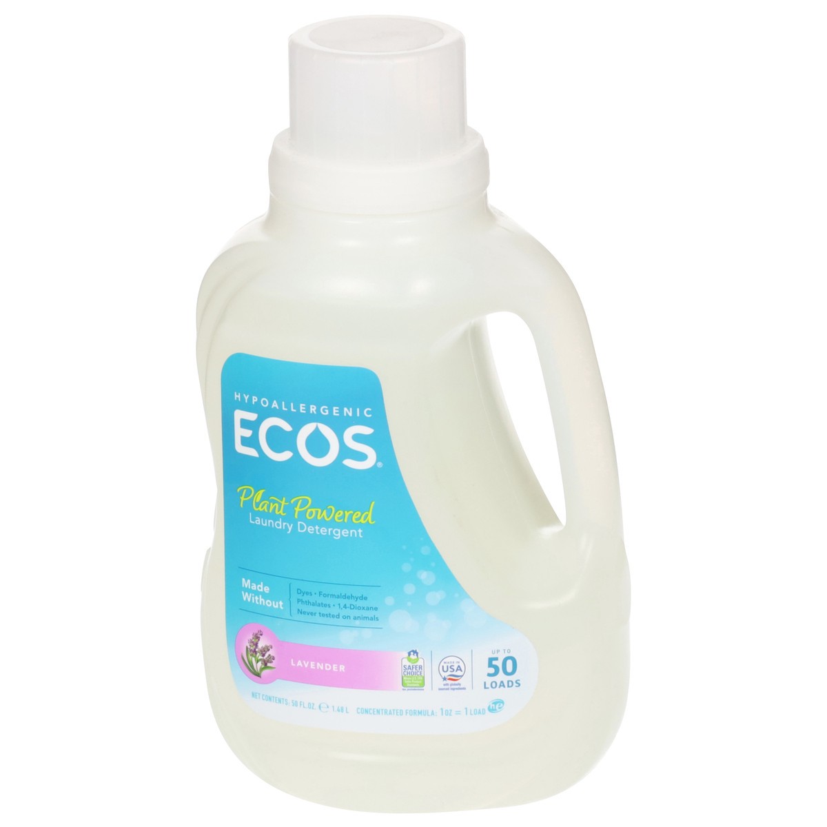slide 6 of 11, ECOS Plant Powered Lavender Laundry Detergent 50 fl oz, 50 oz