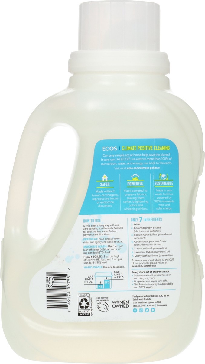 slide 4 of 11, ECOS Plant Powered Lavender Laundry Detergent 50 fl oz, 50 oz