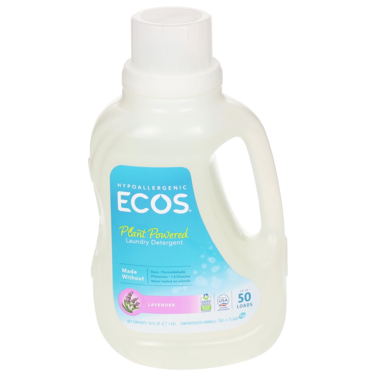 slide 1 of 11, ECOS Plant Powered Lavender Laundry Detergent 50 fl oz, 50 oz