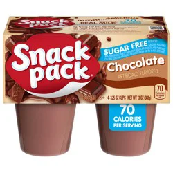 Snack Pack Sugar Free Chocolate Pudding 4 - 3.25 oz Cups