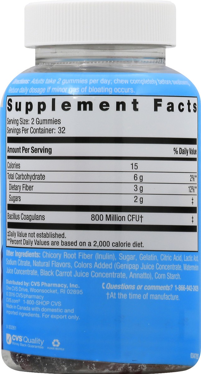 slide 4 of 10, CVS Health Advanced Probiotic Gummies Plus Fiber, 65 Ct, 65 ct
