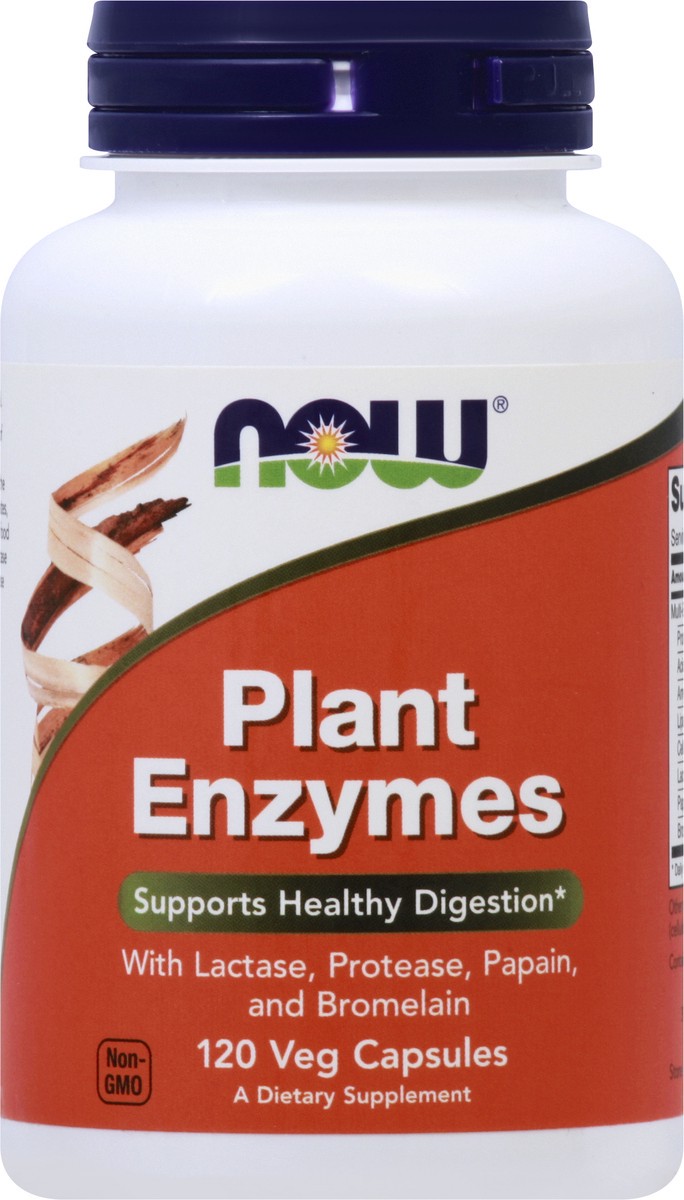 slide 6 of 7, NOW Plant Enzymes - 120 Veg Capsules, 120 vc