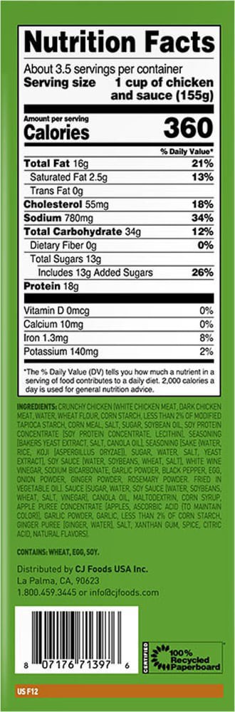 slide 2 of 4, Bibigo Soy Garlic Crunchy Chicken, 18 oz