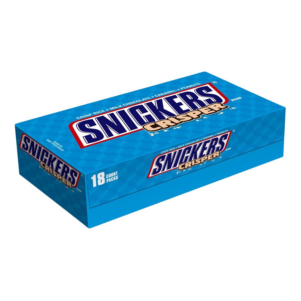 slide 1 of 2, SNICKERS Crisper Chocolate Bars Candy, 1.41 oz., 18 ct, 25.38 oz