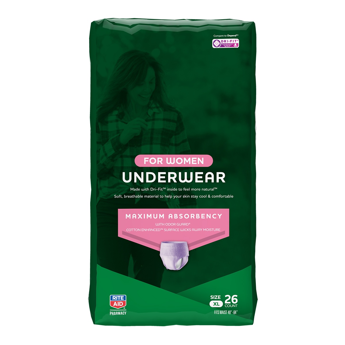 slide 1 of 1, Rite Aid Womens Protective Underwear, Maximum Absorbency, XL, 26 ct