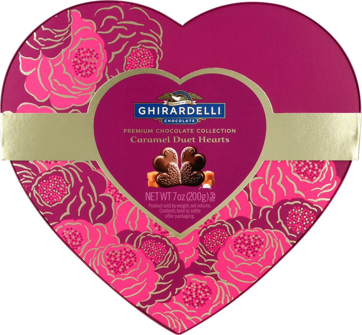 slide 3 of 9, Ghirardelli Caramel Duet Hearts Premium Chocolate Collection 7 oz, 7 oz