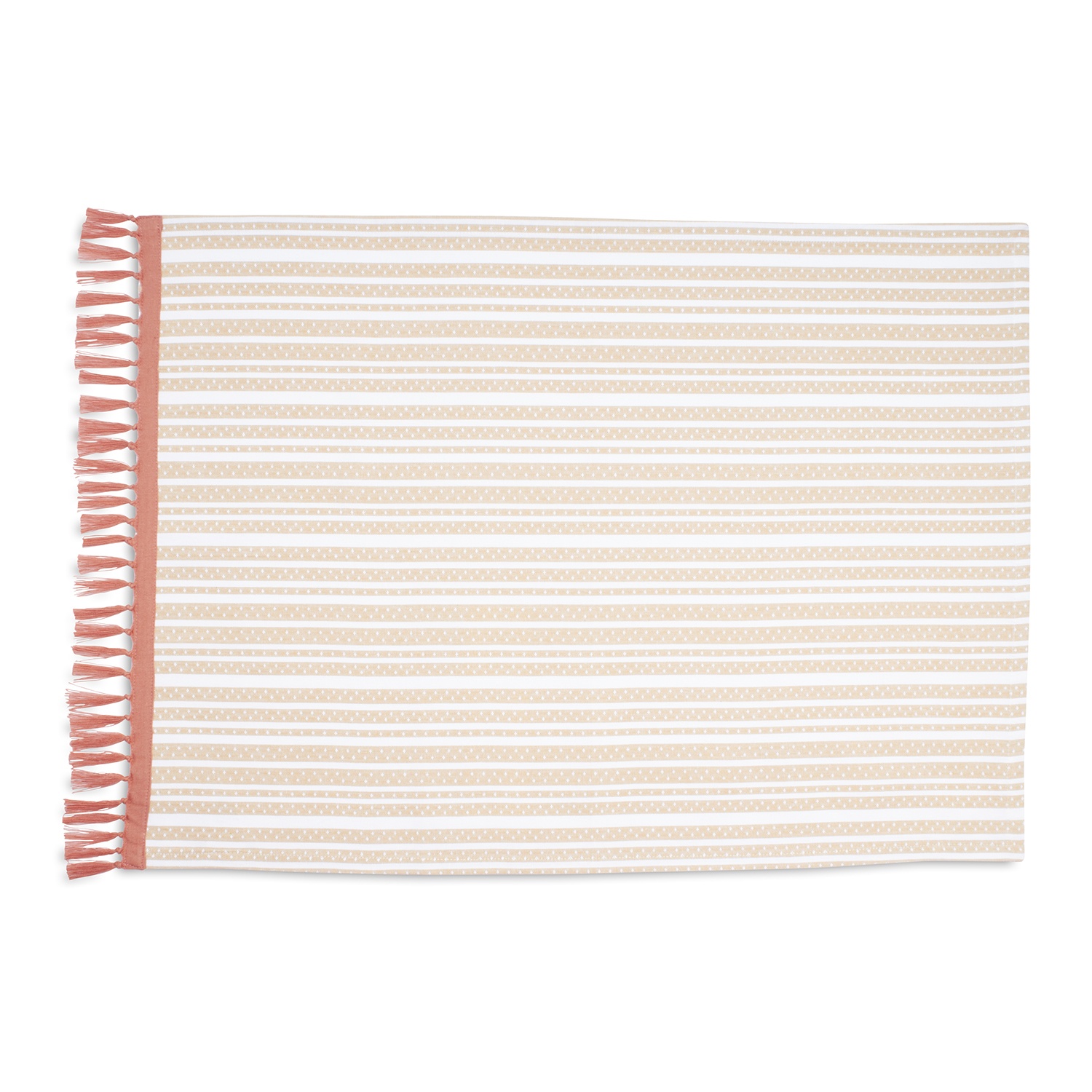 slide 1 of 1, Sur La Table Woven Stripe Kitchen Towel, Pink, 28 in x 20 in