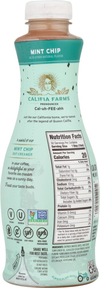 slide 2 of 3, Califia Farms Califia Oat Creamer Mint Chip, 25.4 fl oz