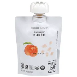 White Leaf Provisions Peach & Oat Biodynamic Baby Food