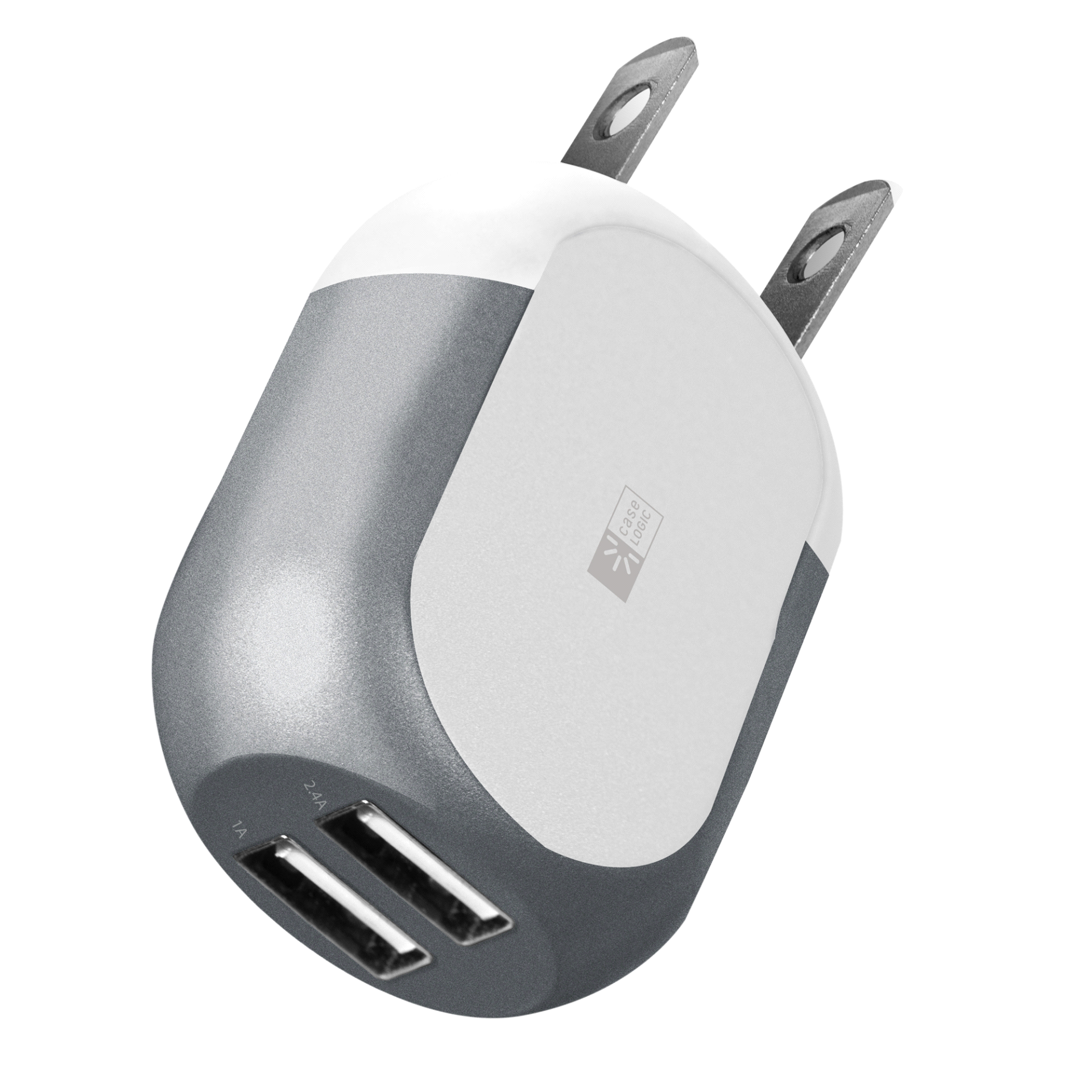 slide 1 of 1, Case Logic 2.4A DUAL USB Wall Charger- Space Gray, wall