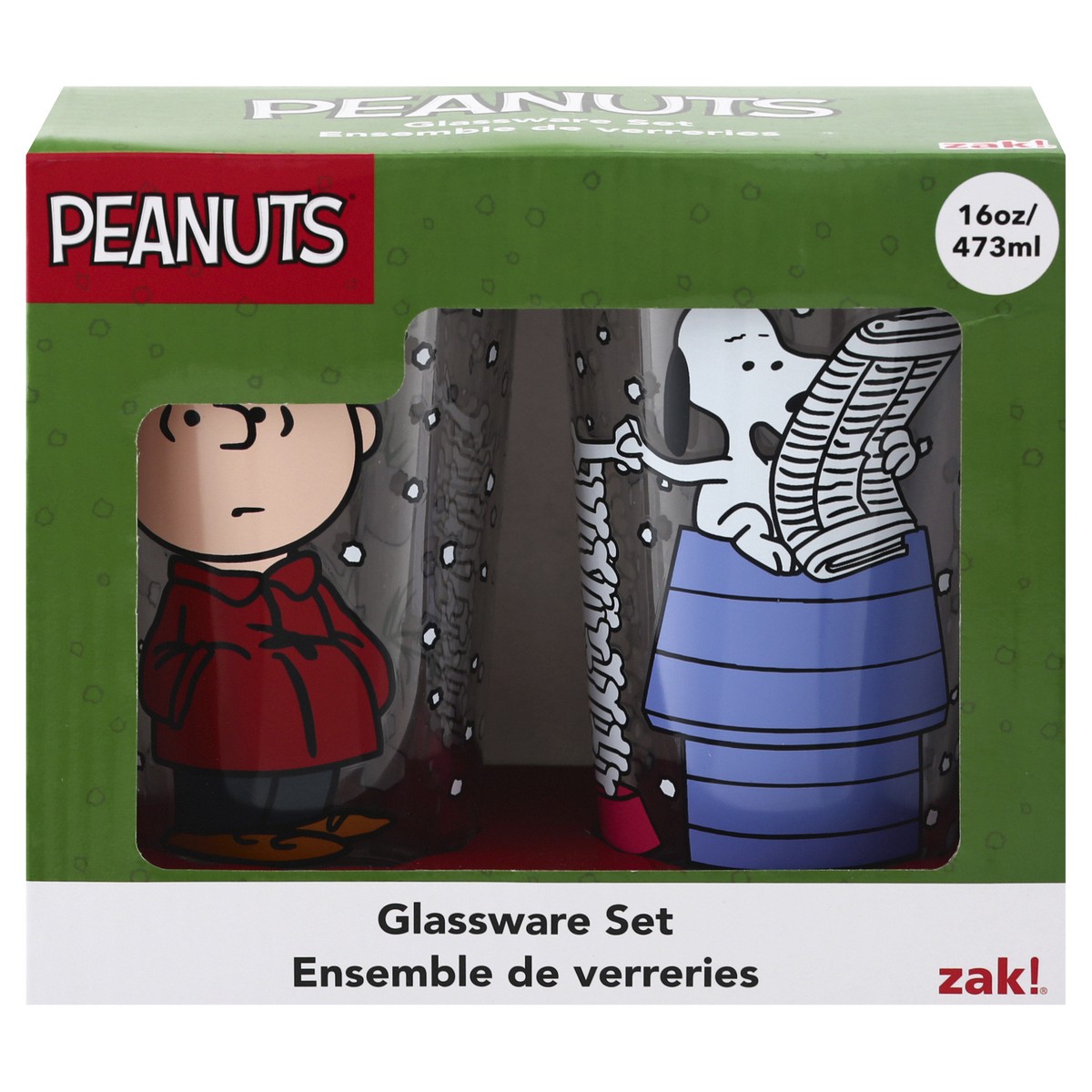 slide 1 of 11, Zak! Designs Peanuts Glassware Set 1 ea, 1 ct