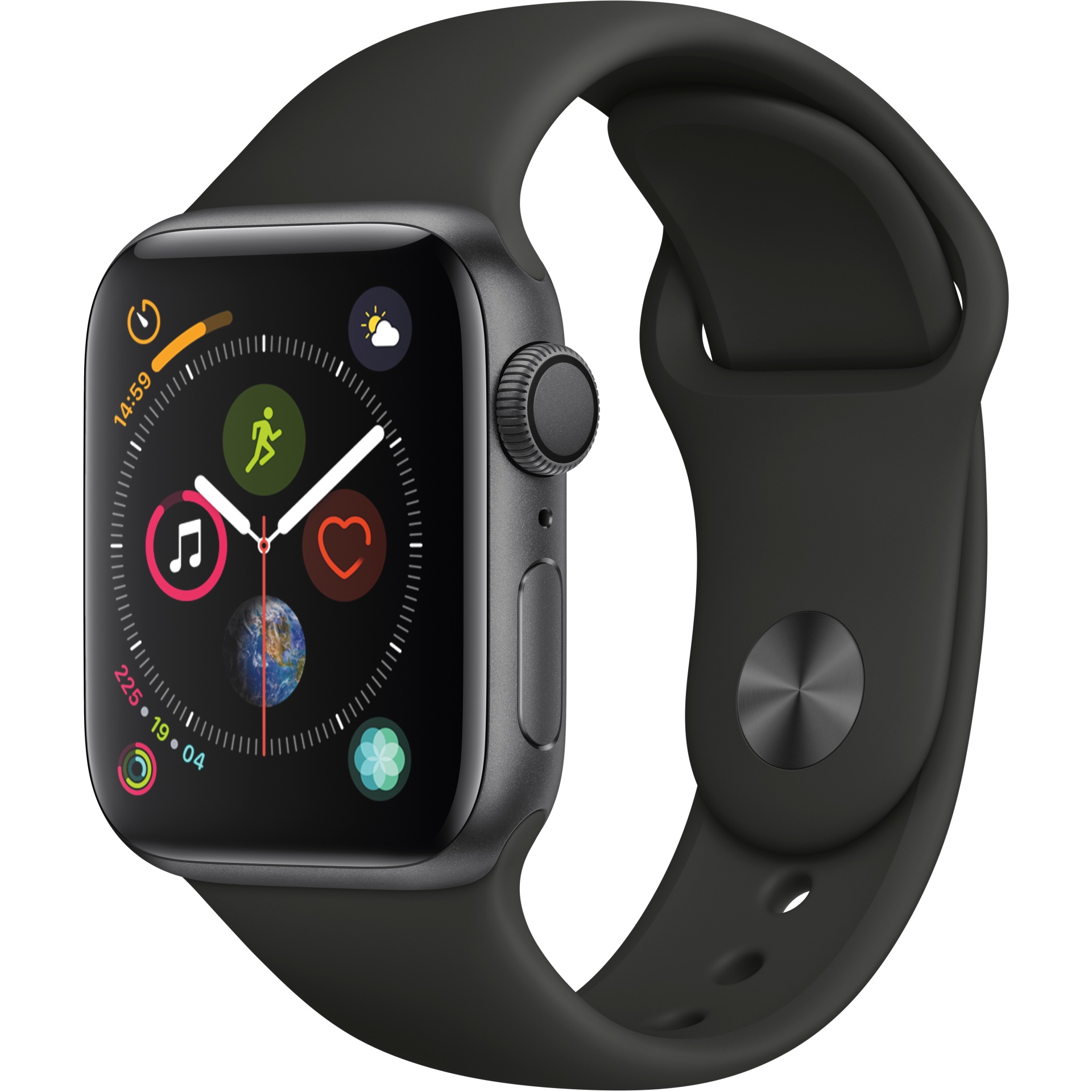 slide 1 of 1, Apple Watch Series 4 GPS 40mm Space Gray Aluminum Case with Sport Band - Black, 1 ct