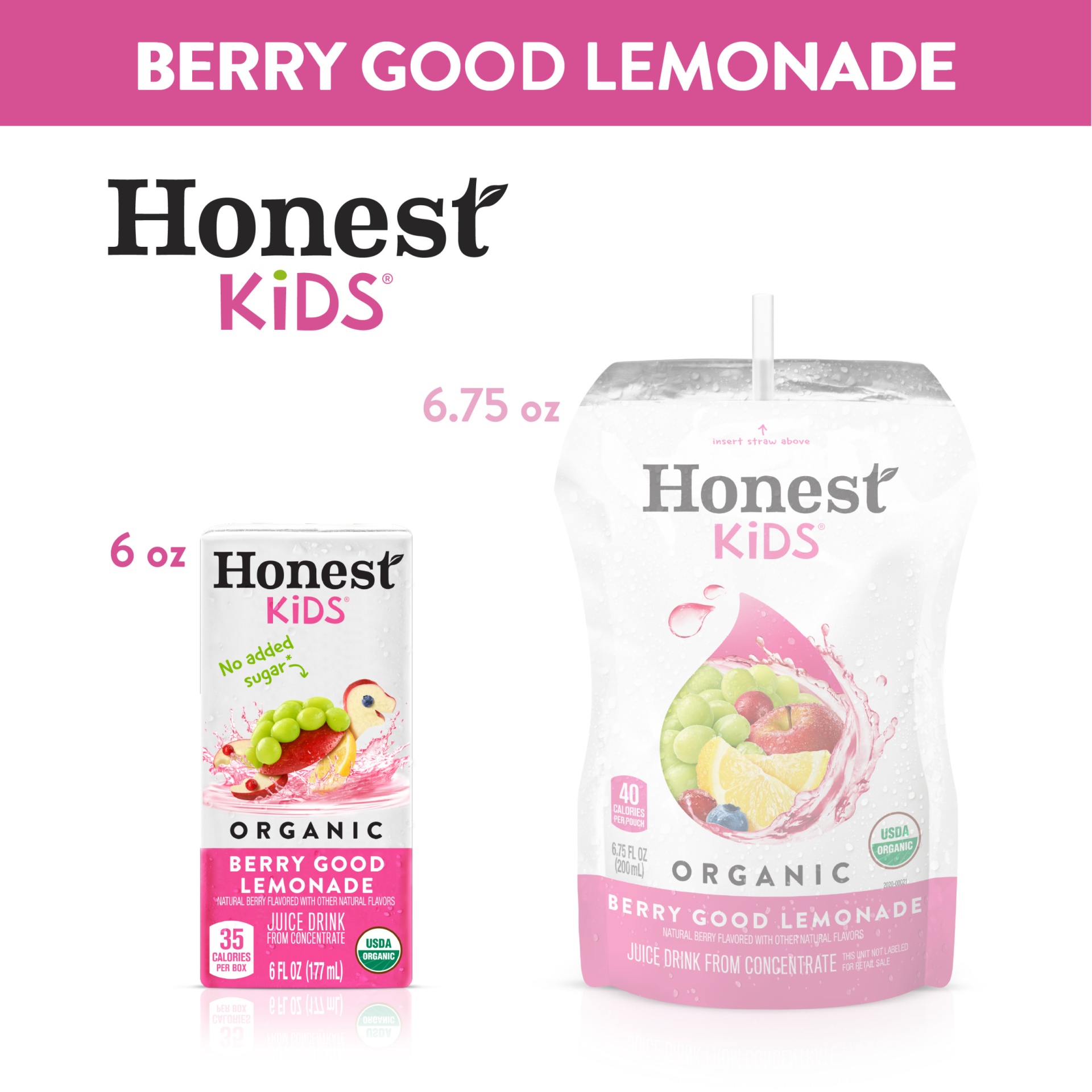 Honest Tea Kids Organic Berry Good Lemonade 8 ct; 6 fl oz | Shipt