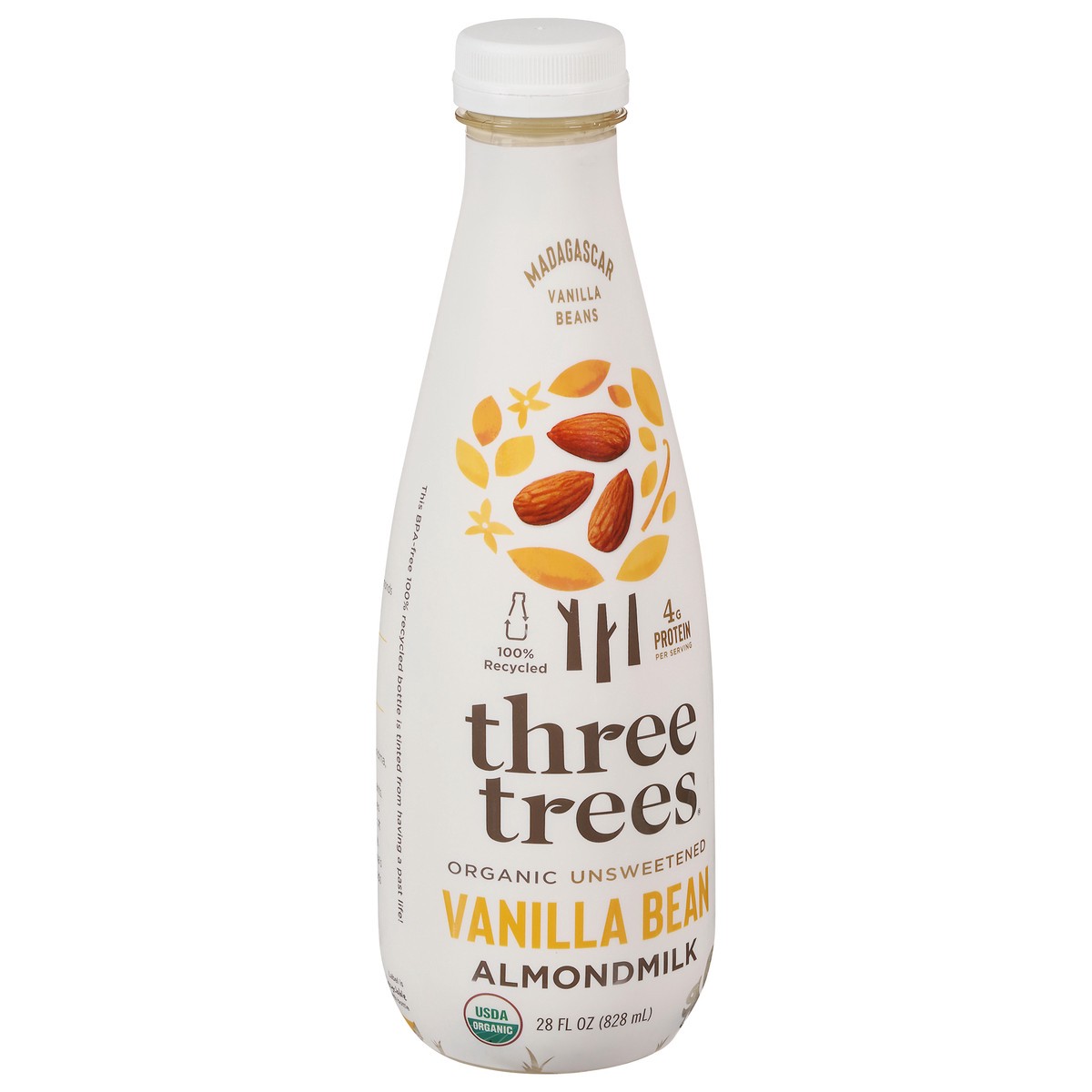 slide 4 of 9, Three Trees Organic Unsweetened Vanilla Bean Almondmilk 28 fl oz, 28 fl oz