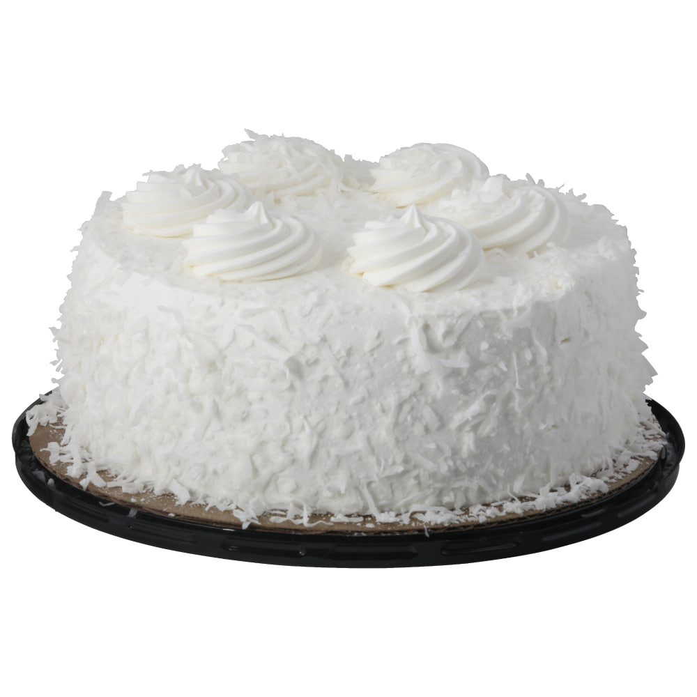 slide 1 of 4, 3 Layer Coconut Cake, 8 in