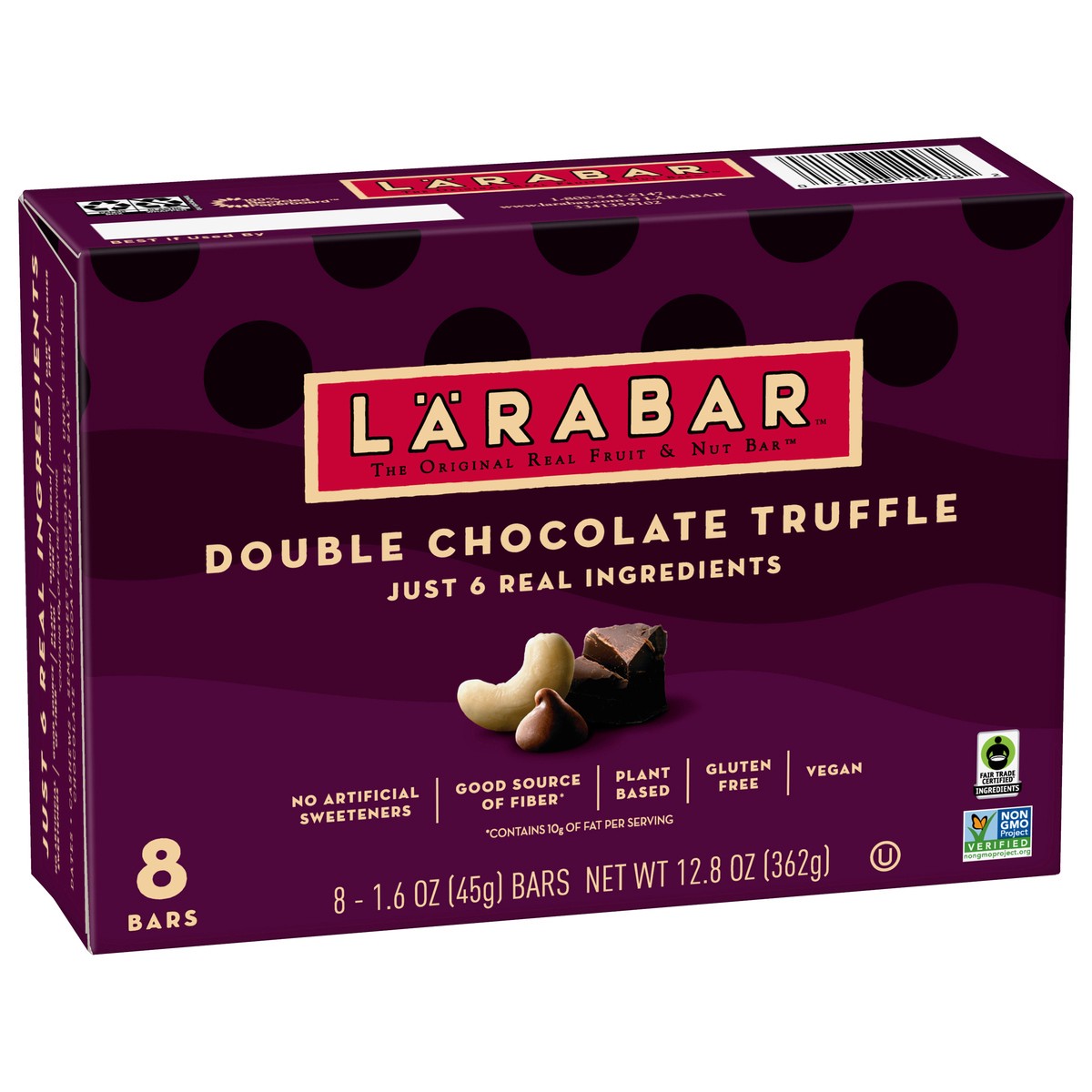 slide 7 of 9, LÄRABAR Double Chocolate Truffle, Gluten Free Vegan Fruit & Nut Bars- 8 ct, 8 ct