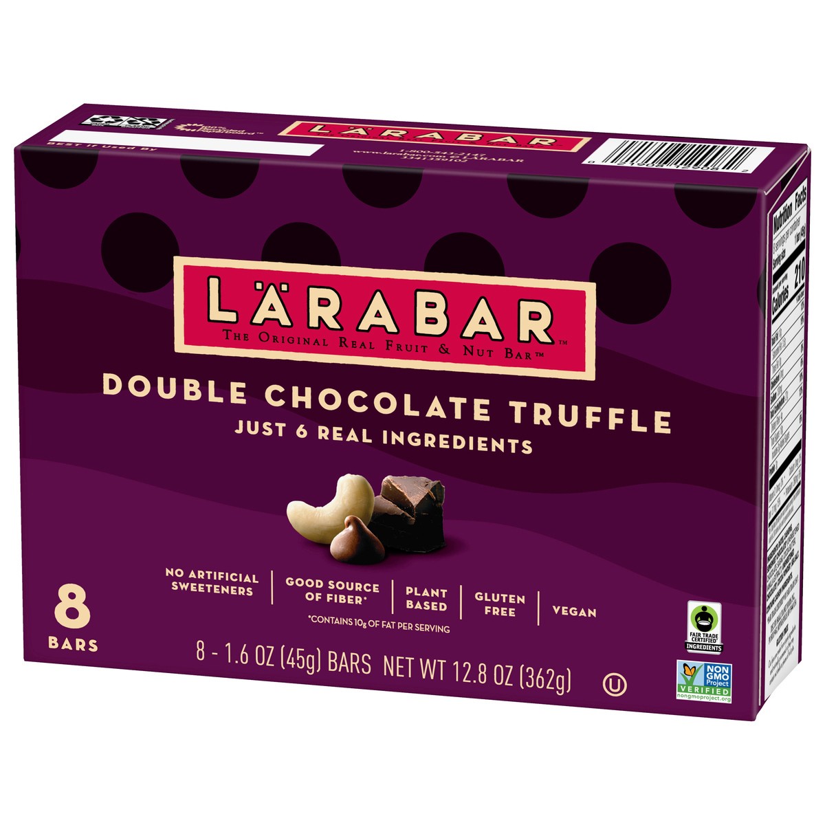 slide 9 of 9, LÄRABAR Double Chocolate Truffle, Gluten Free Vegan Fruit & Nut Bars- 8 ct, 8 ct
