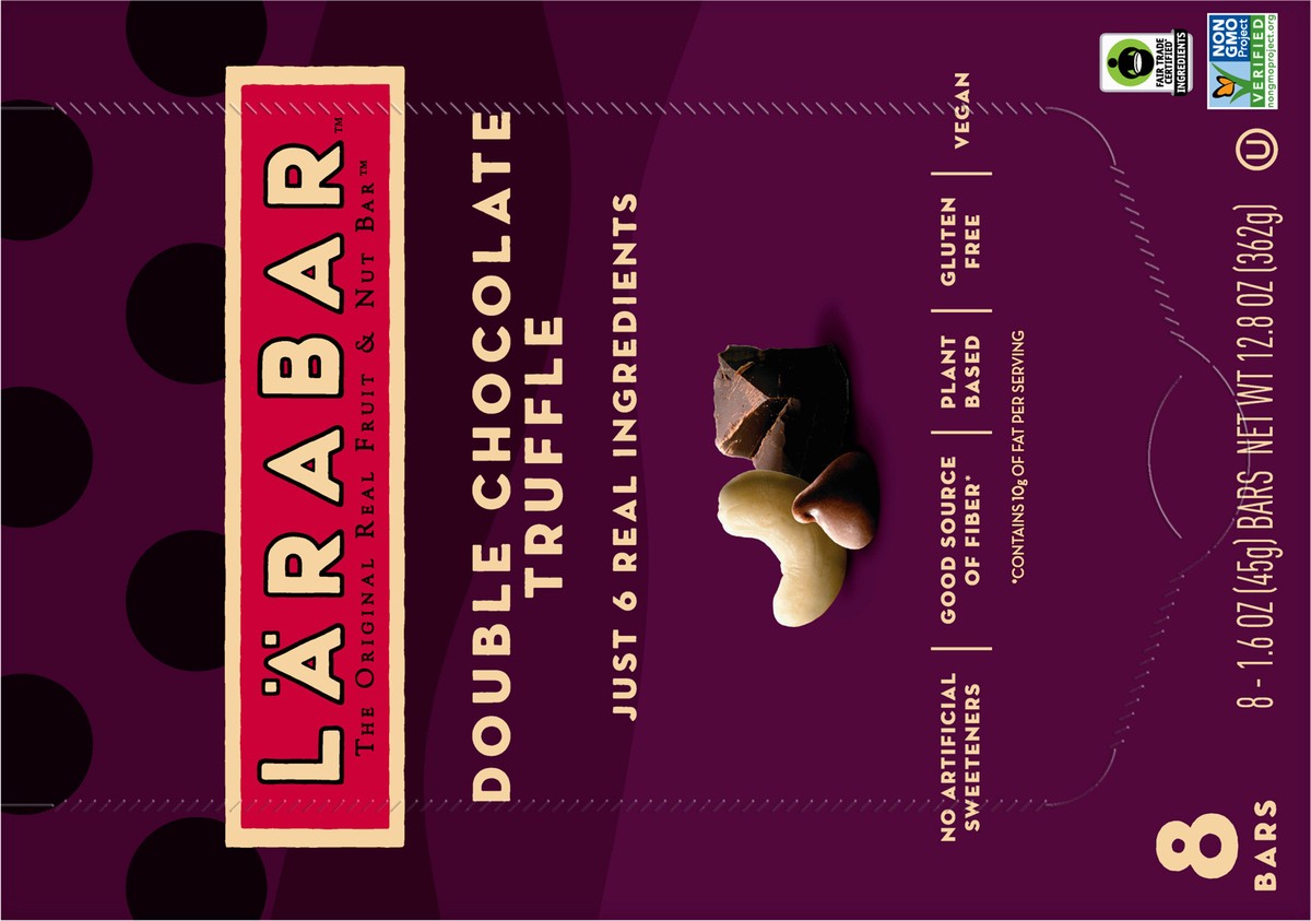 slide 5 of 9, LÄRABAR Double Chocolate Truffle, Gluten Free Vegan Fruit & Nut Bars- 8 ct, 8 ct