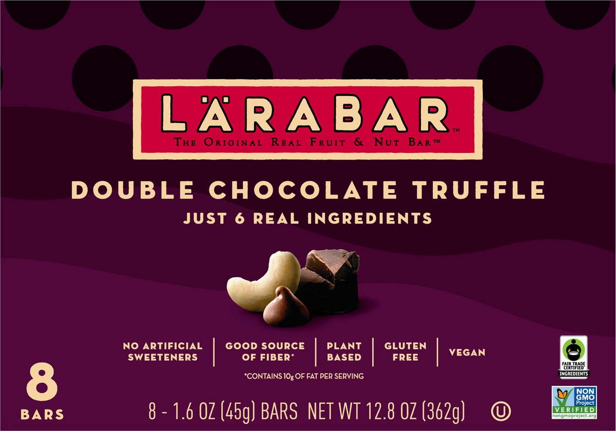 slide 6 of 9, LÄRABAR Double Chocolate Truffle, Gluten Free Vegan Fruit & Nut Bars- 8 ct, 8 ct