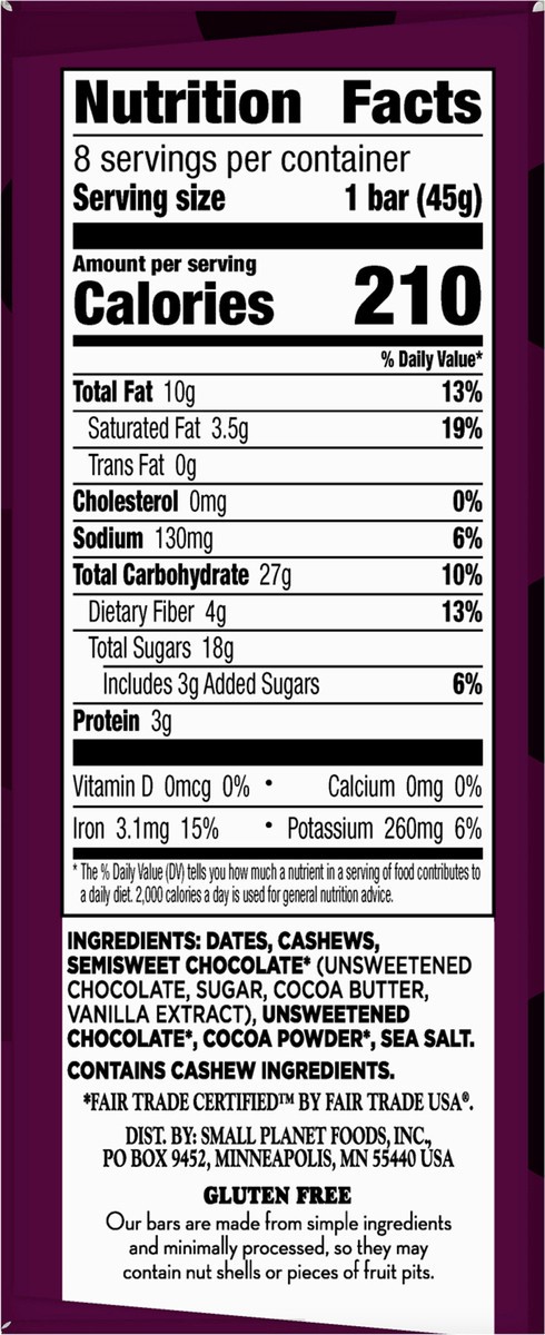 slide 3 of 9, LÄRABAR Double Chocolate Truffle, Gluten Free Vegan Fruit & Nut Bars- 8 ct, 8 ct