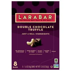 LÄRABAR Double Chocolate Truffle, Gluten Free Vegan Fruit & Nut Bars- 8 ct