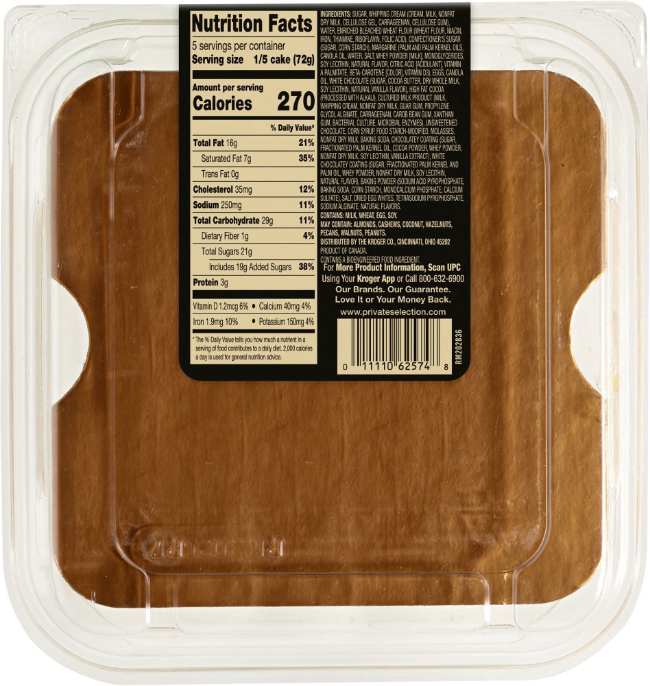 slide 3 of 4, Private Selection 3-Layer Triple Chocolate Cake Square 12.76 Oz, 12.76 oz
