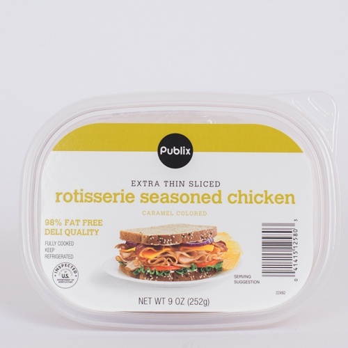 slide 1 of 1, Publix Extra Thin Sliced Rotisserie Seasoned Chicken, 9 oz