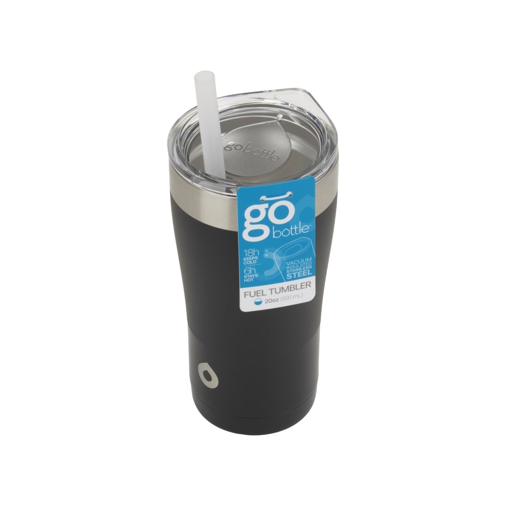 slide 1 of 1, Good Cook Gobottle Double Wall Black Thermal Tumbler, 20 oz