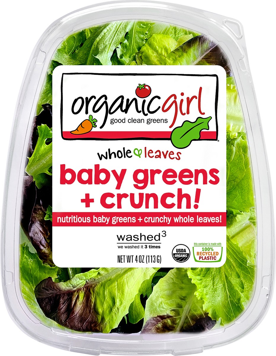 slide 3 of 3, Organic Girl Whole & Leaves Baby Greens + Crunch! 4 oz, 4 oz