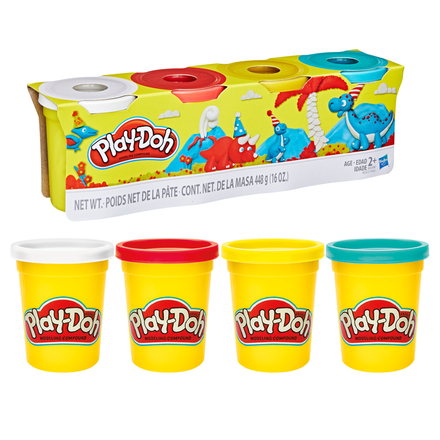 slide 1 of 3, Play-Doh Classic Colors(Assorted Colors), 4 ct