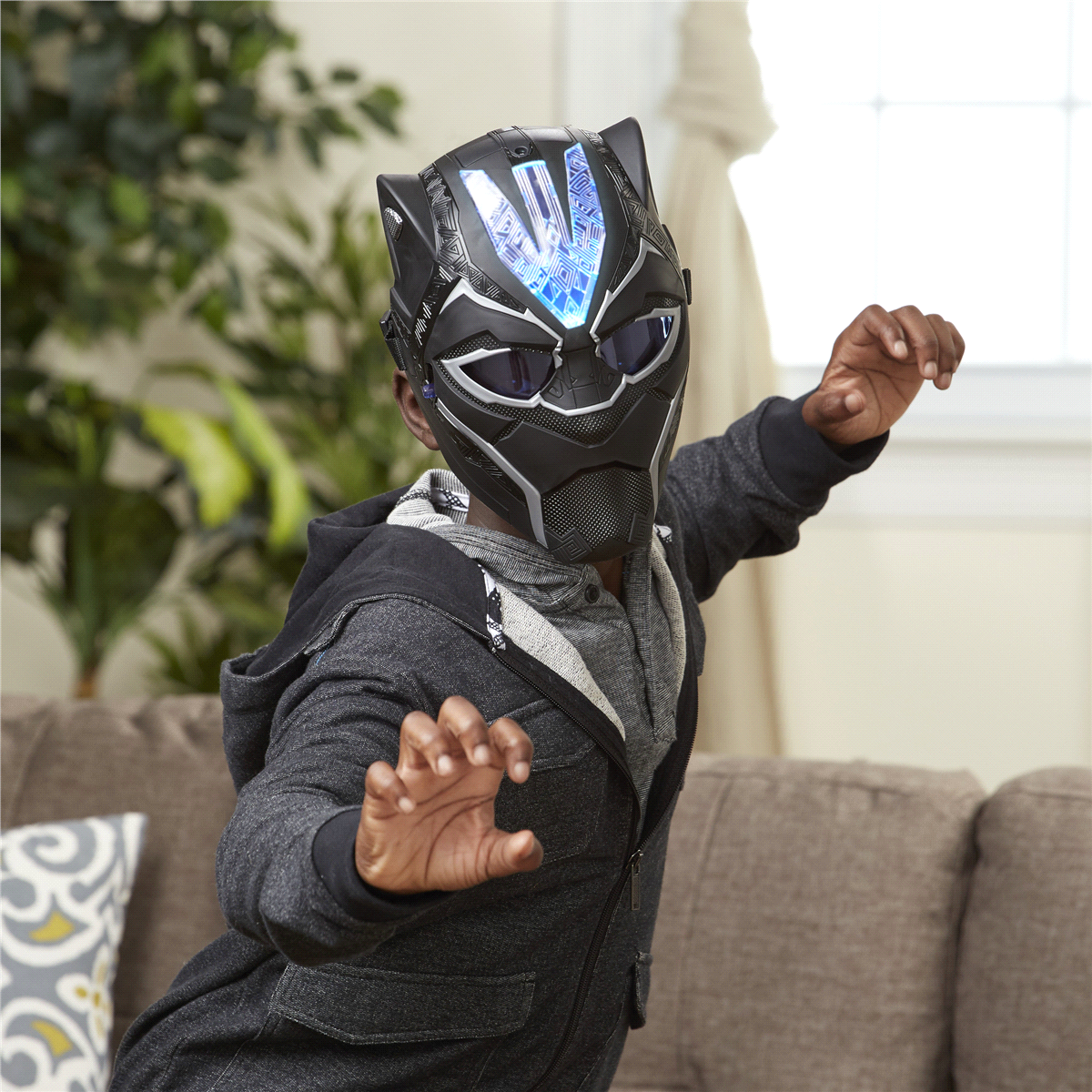 slide 3 of 6, Marvel Black Panther Vibranium Power FX Mask, 1 ct