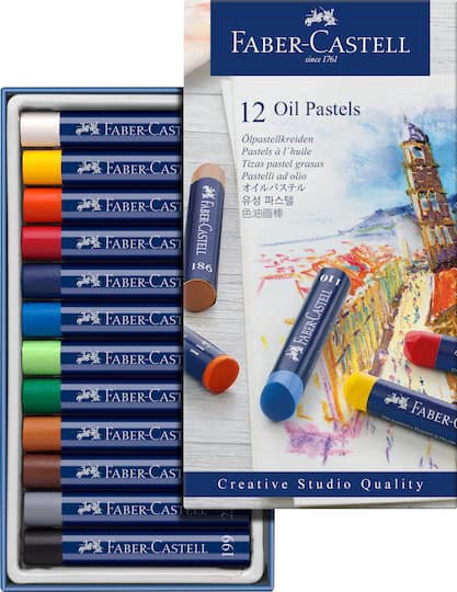 slide 1 of 7, Faber-Castell Faber Castell 12 Color Oil Pastel Set, 12 pastels