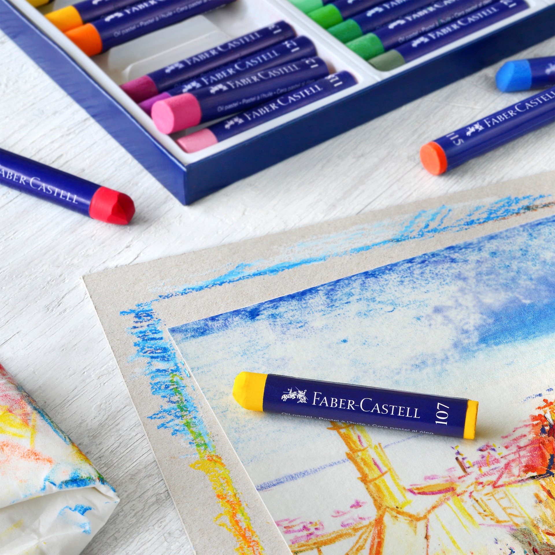 slide 5 of 7, Faber-Castell Faber Castell 12 Color Oil Pastel Set, 12 pastels